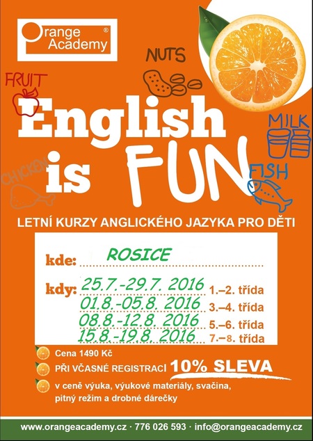 Letní kurzy Rosice plakát