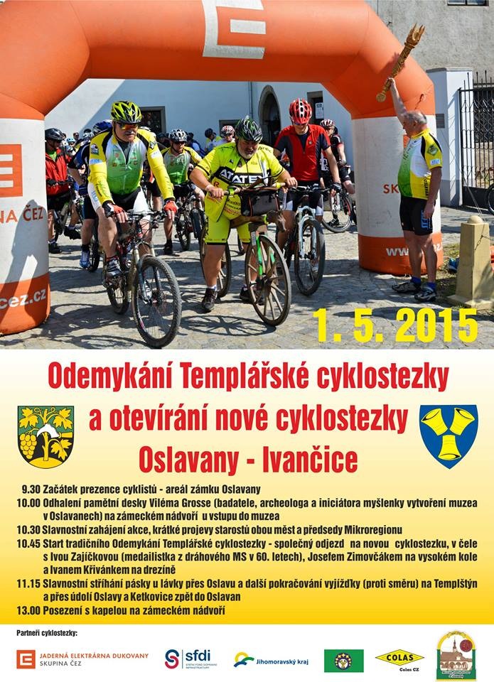 Plakát k otevření cyklostezky Oslavany - Ivančice